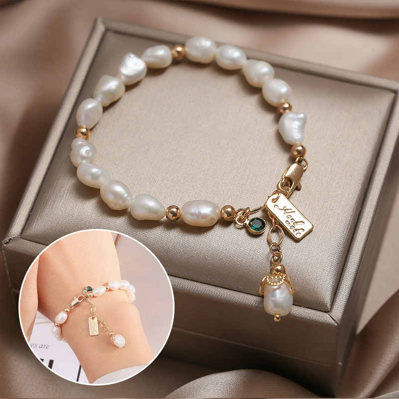 Natural Zircon Pearl Bracelet Ins Fashion Luxury