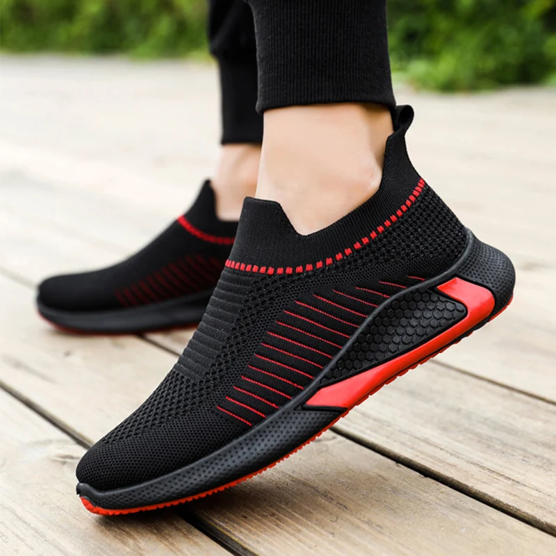 Fashion Mesh Sock Shoes with Striped Design Men Outdoor - Image 5