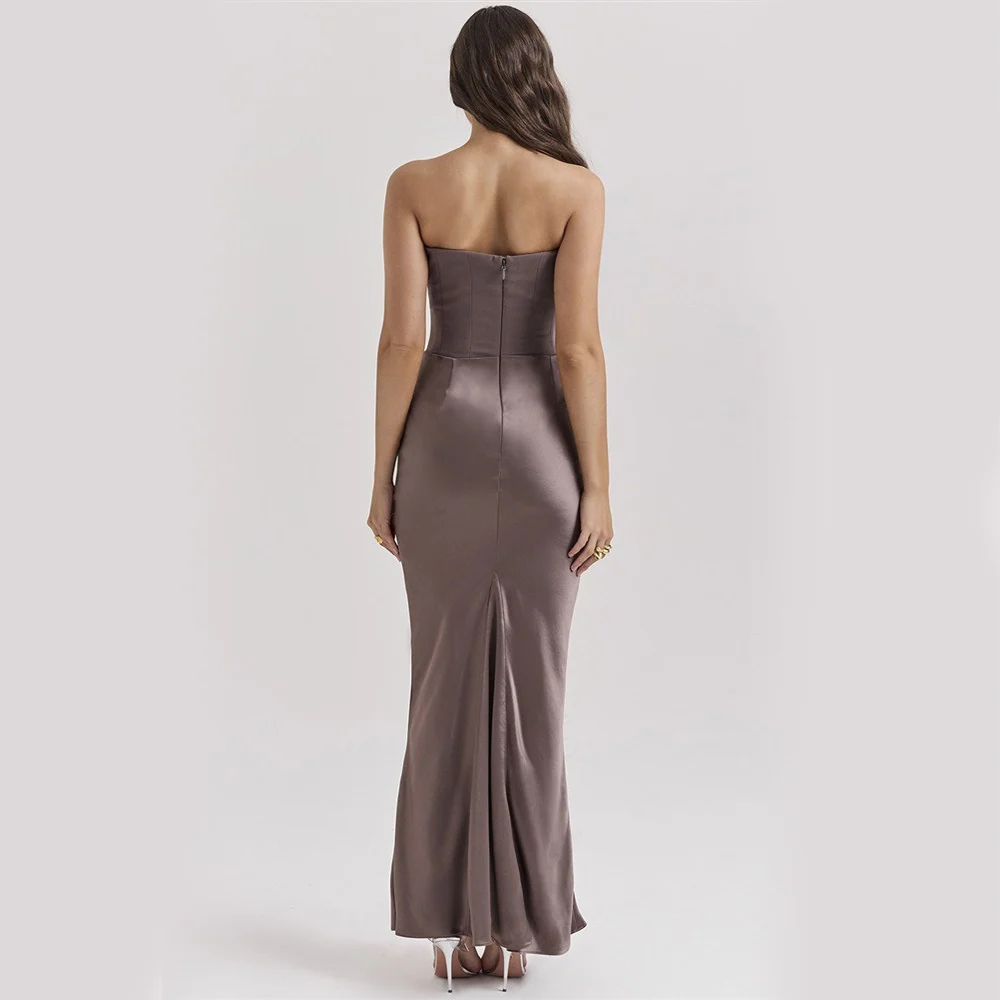 Slim Tube Top Long Dress Sexy Fashion Bandeau Backless - Image 4