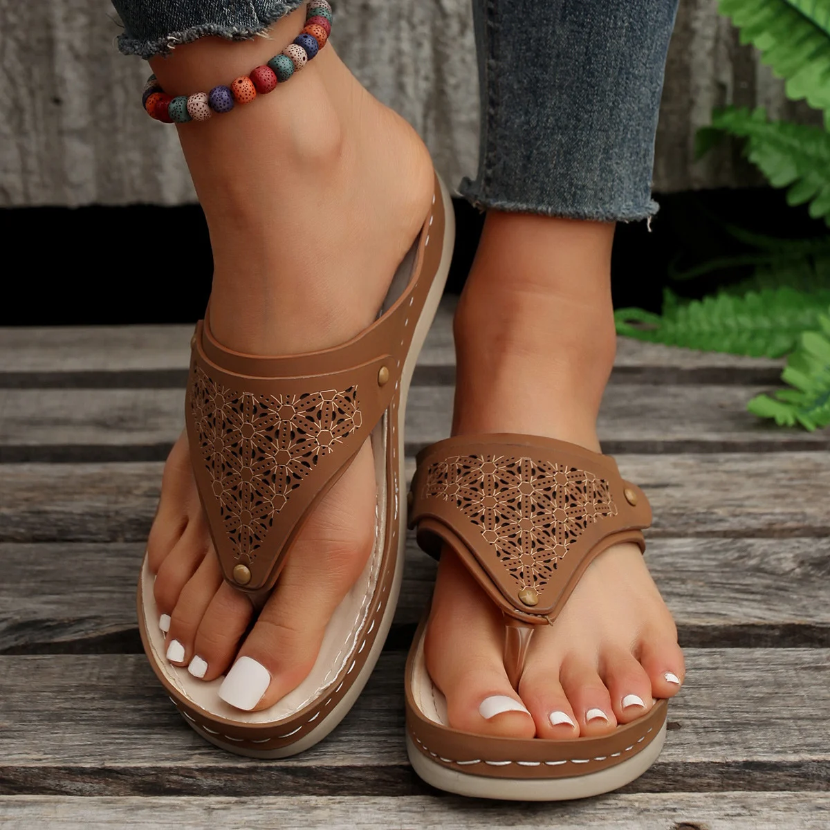 Thong Sandals Summer Flip Flops Women Outdoor Slippers - Image 2
