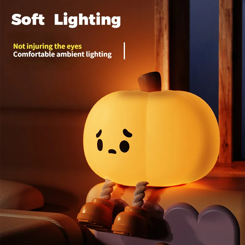 Home Decor Halloween Pumpkin Night Light Cute Soft - Image 2