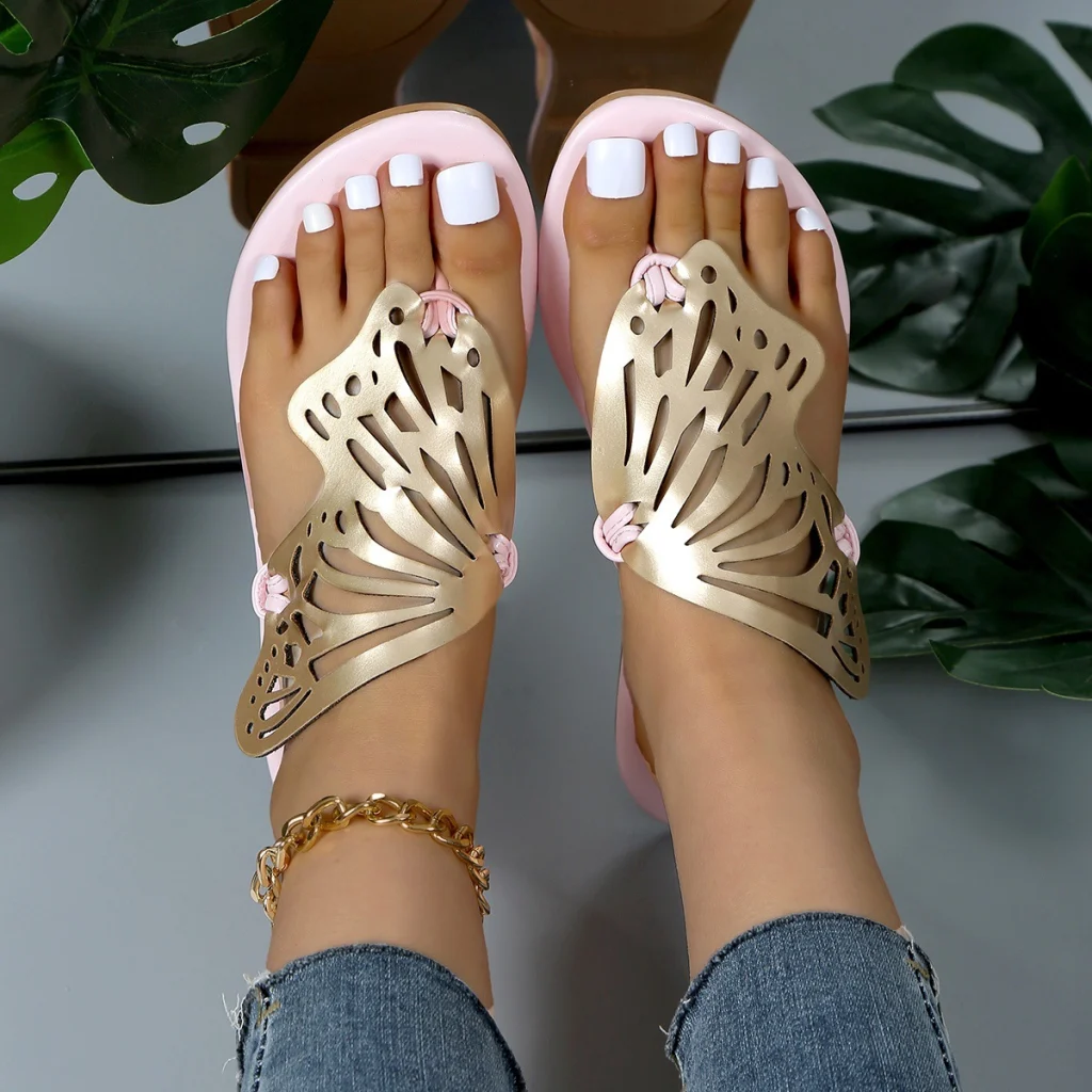 Fashion Hollow Butterfly Flip-Flops Summer Sandals for