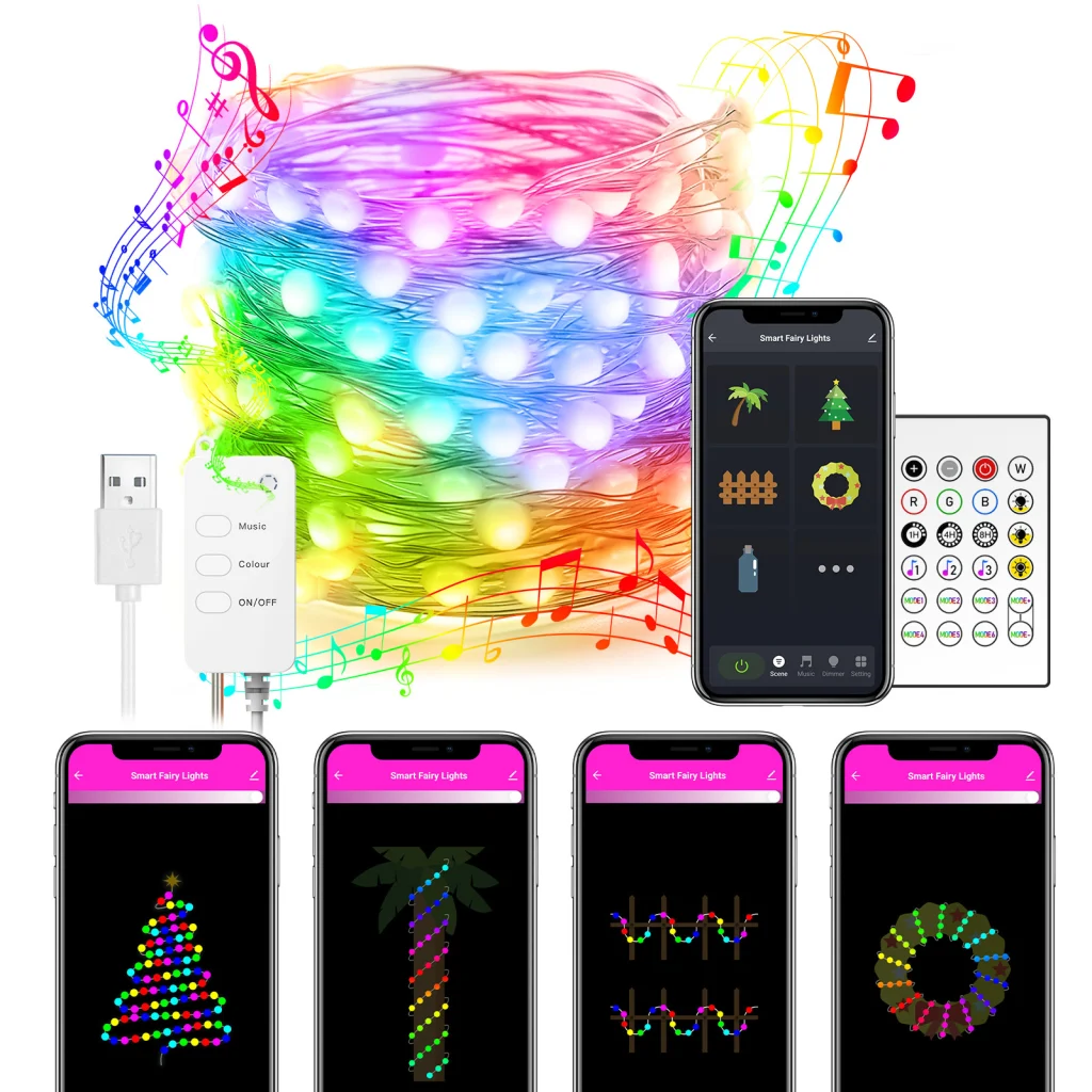 Smart LED String Lights Dancing with Music Sync