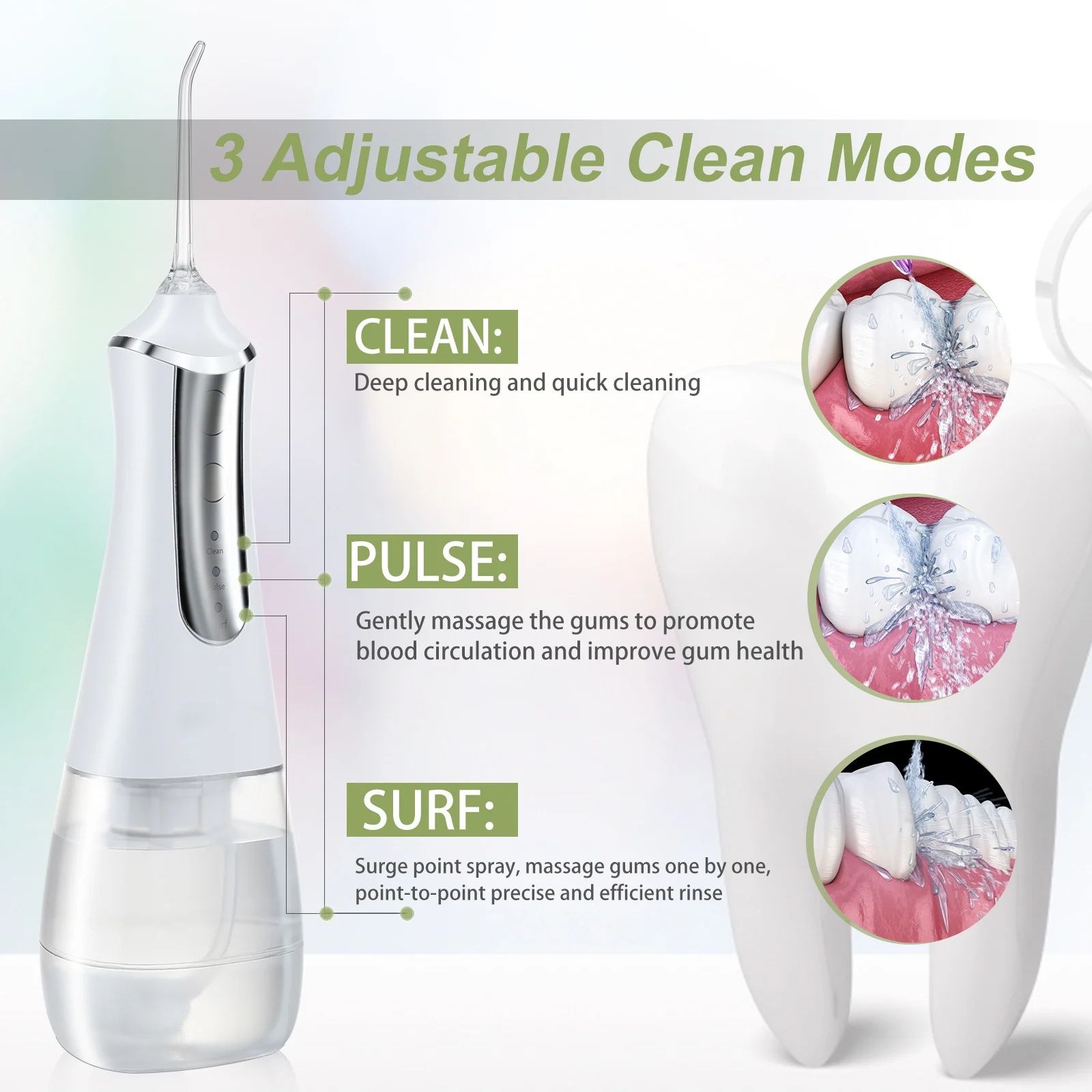 3 Modes Oral Irrigator USB Rechargeable Water Floss - Image 3