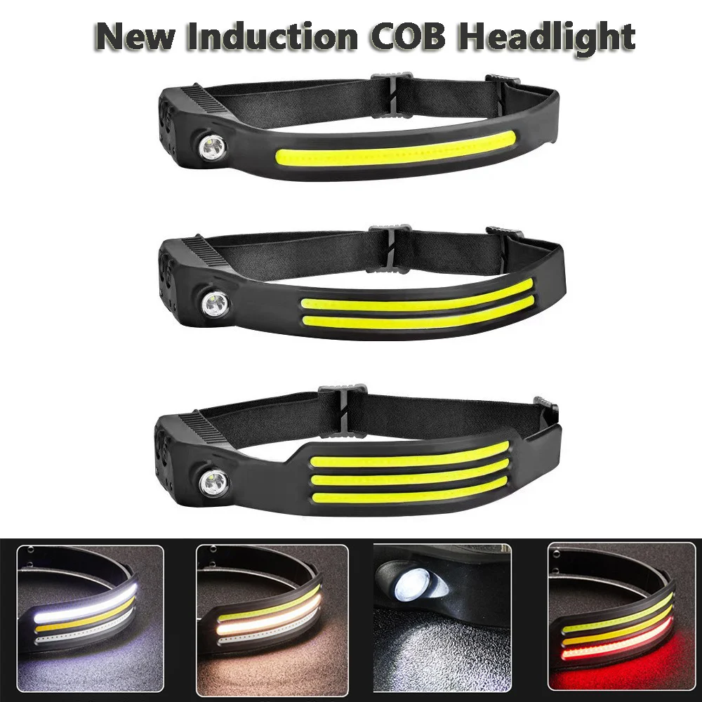 LED Induction Riding Headlamp Flashlight USB - Image 2