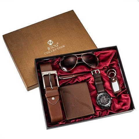 Watch Wallet Sunglasses Belt Gift Box Set for Men - Image 5