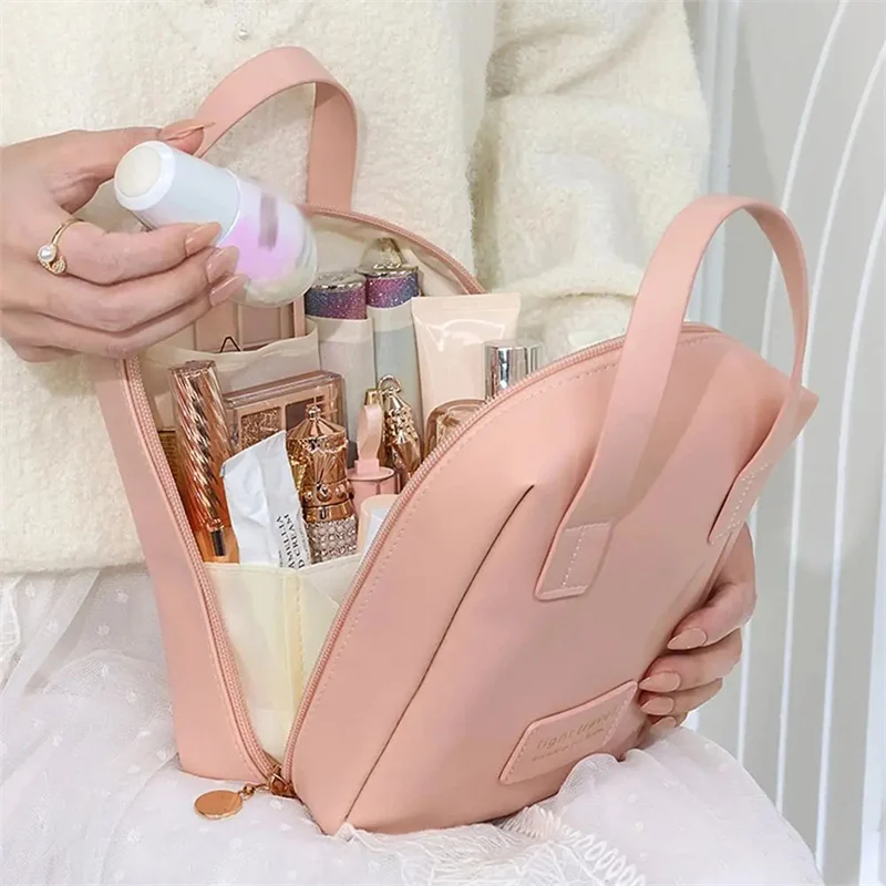Shell Shape PU Leather Cosmetic Bag Waterproof Letter - Image 7