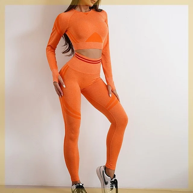 Seamless Sports Set For Women Workout Outfit Booty Yoga Pant - Image 9