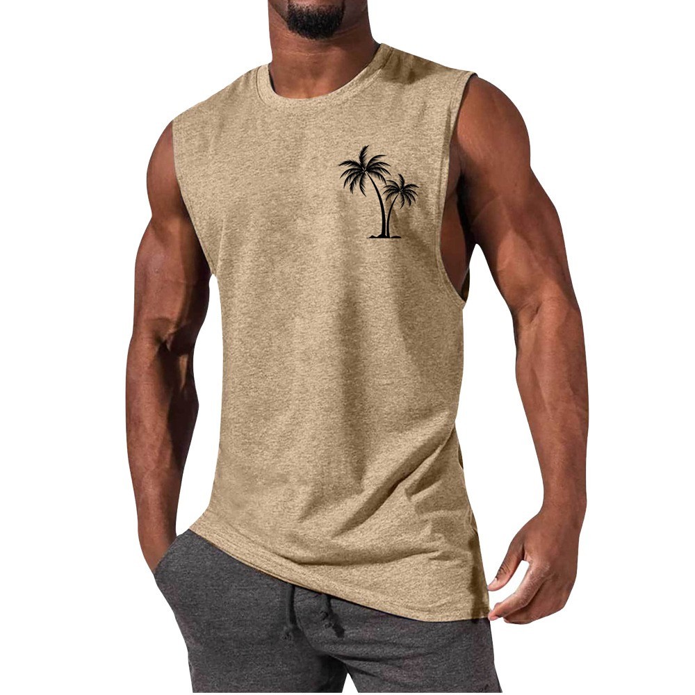 Coconut Tree Embroidery Vest Summer Beach Tank Tops - Image 6