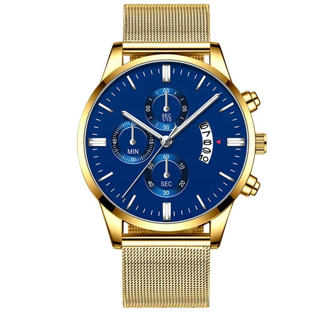 Mens Business Luxury Watches for Men Mesh Band Quartz - Image 5