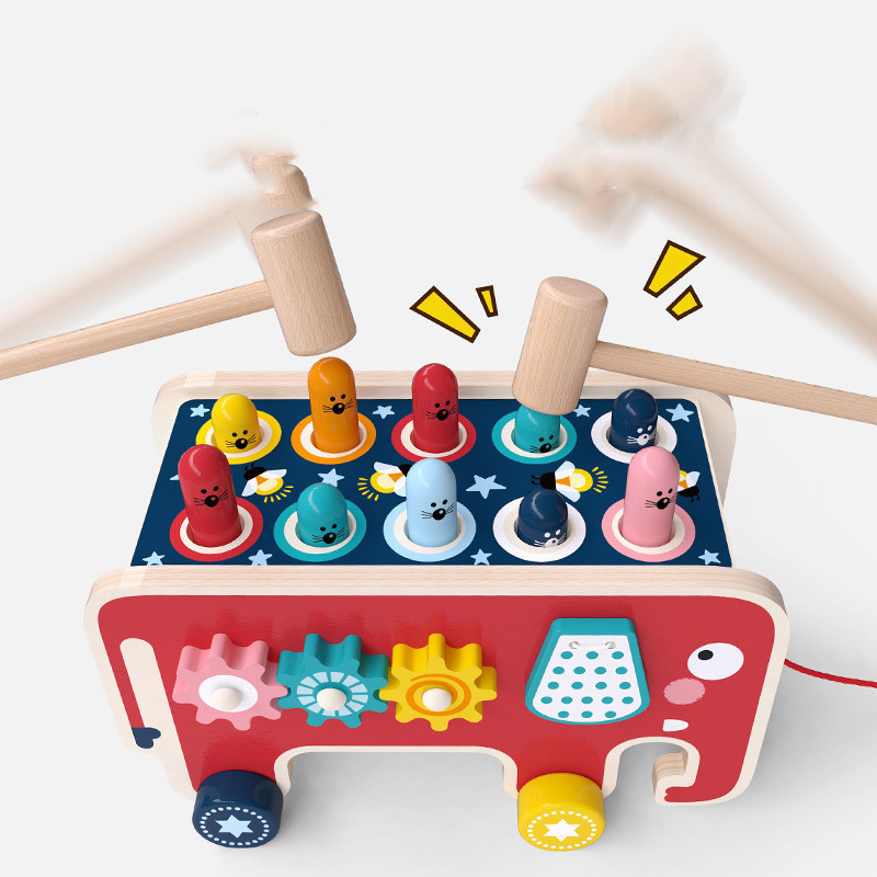 Montessori Toddlers Kids Wooden Pounding Bench Animal - Image 5