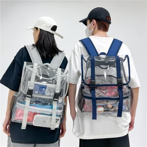 Men and Women's Fashion Transparent Flap Travel Duffel