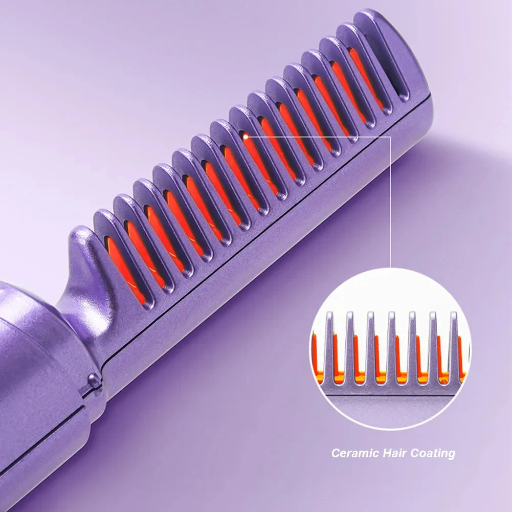 Professional Wireless Hair Straightener Curler Comb - Image 5