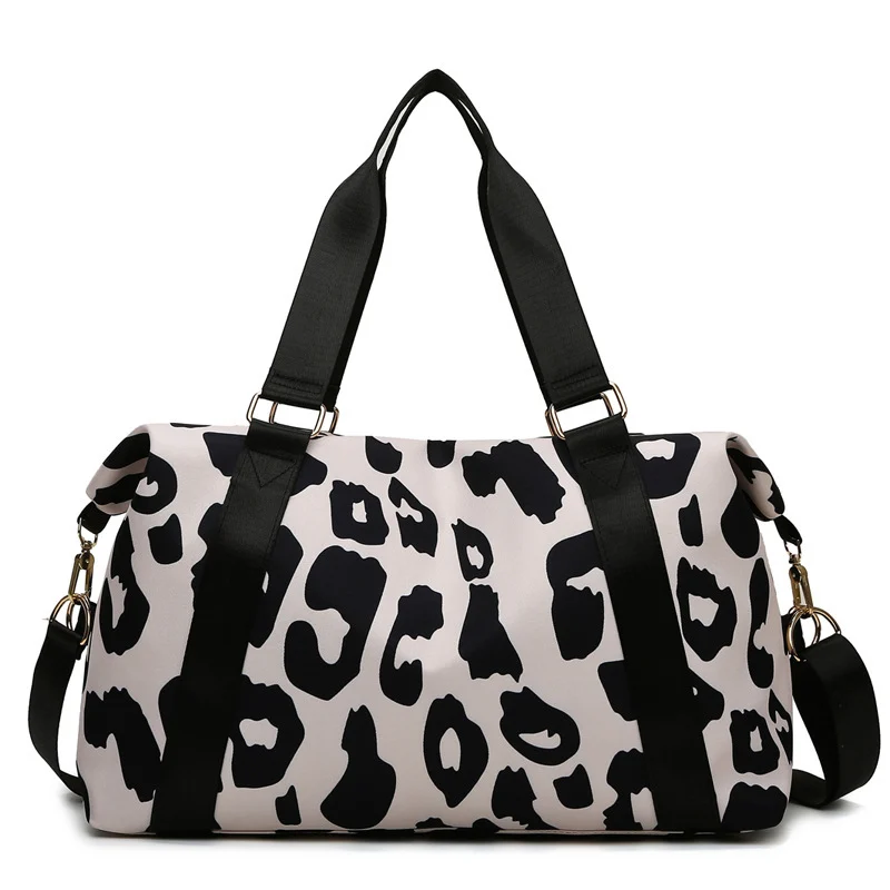 Women Travel Duffel Bag Cow Pattern Handbag Fitness