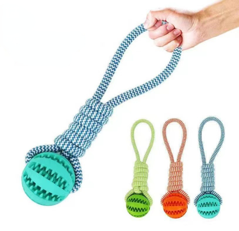 Dog Toys Treat Balls Interactive Hemp Rope Rubber - Image 2