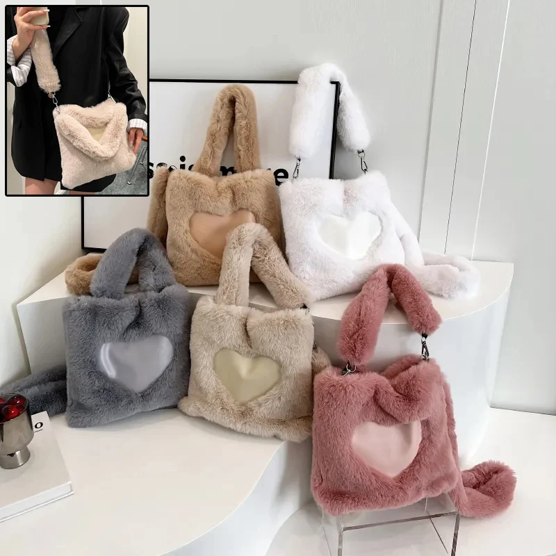 Women Fluffy Shoulder Bag Top-handle Bag Female Autumn