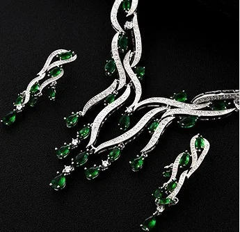 New Crystal Jewelry Zircon Jewelry Set Tassel Pendant - Image 4