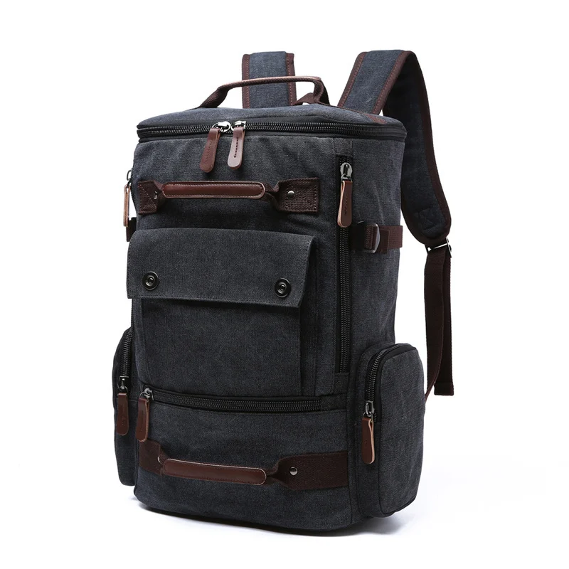 Men's Backpack Vintage Canvas Backpack Men's Travel - Image 3