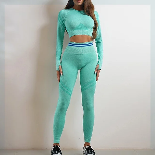 Seamless Sports Set For Women Workout Outfit Booty Yoga Pant - Image 10