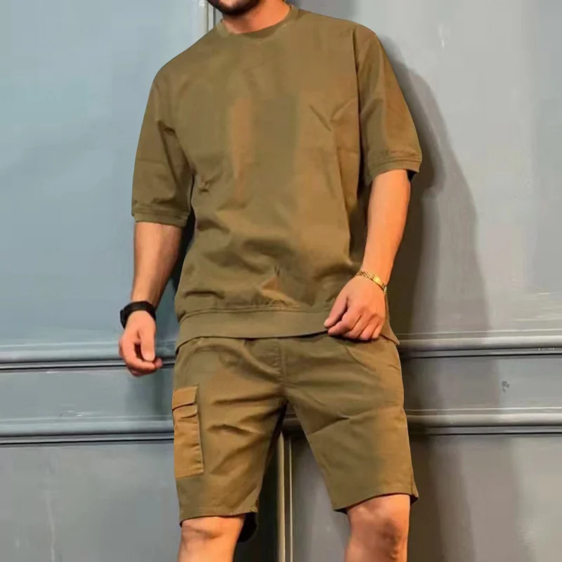 Men's Workwear Multi-pocket Shorts Tracksuit - Image 5