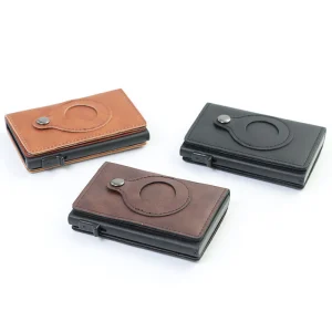 Credit Card Holder for Men with AirTag Slot Slim Wallet