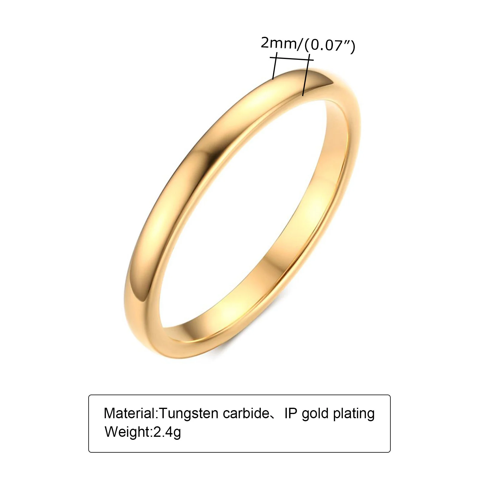 Glossy Plain Circle Tungsten Steel Couple Rings for Men - Image 7
