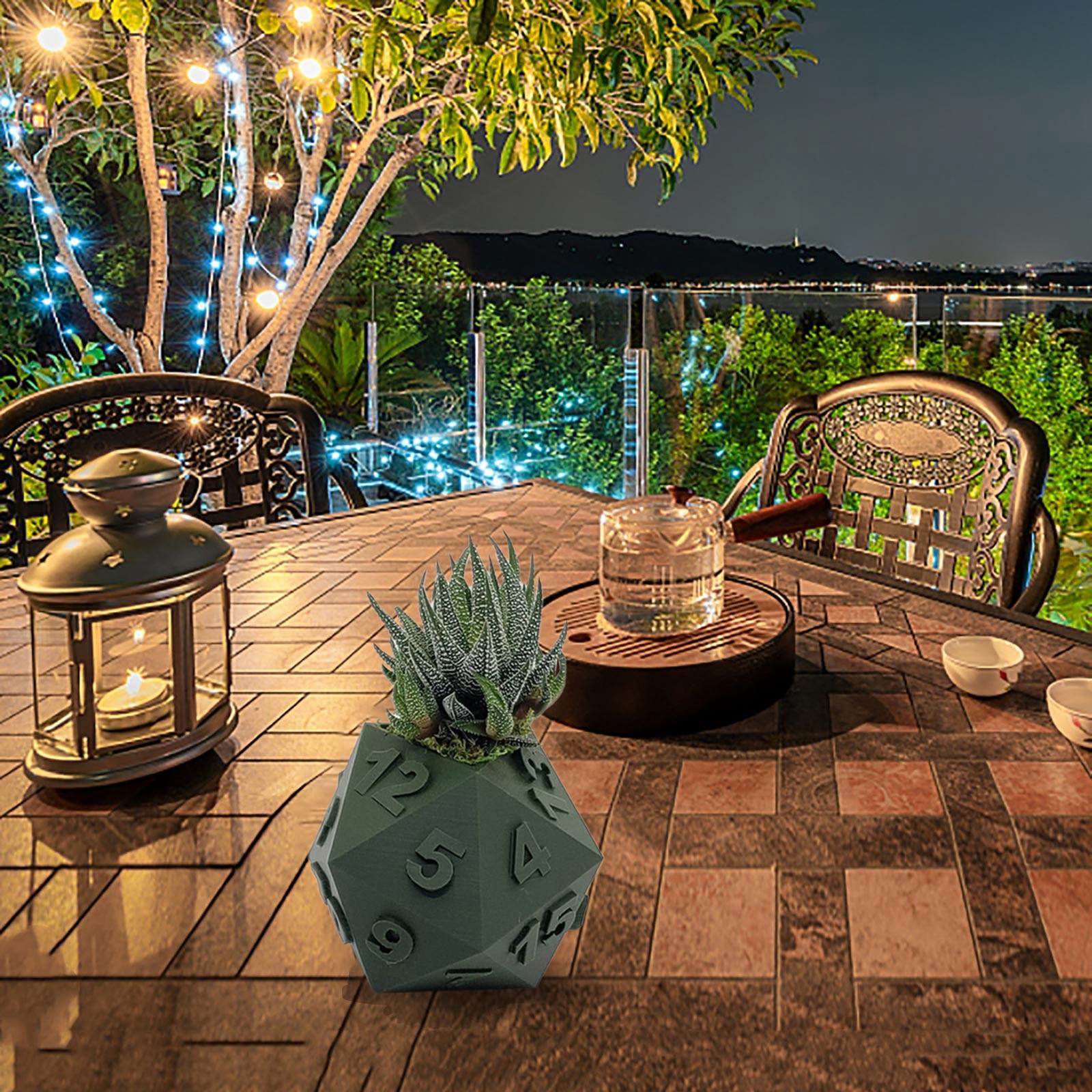 3D Printed Plant Pot Table Top RPG Dice Succulent - Image 3