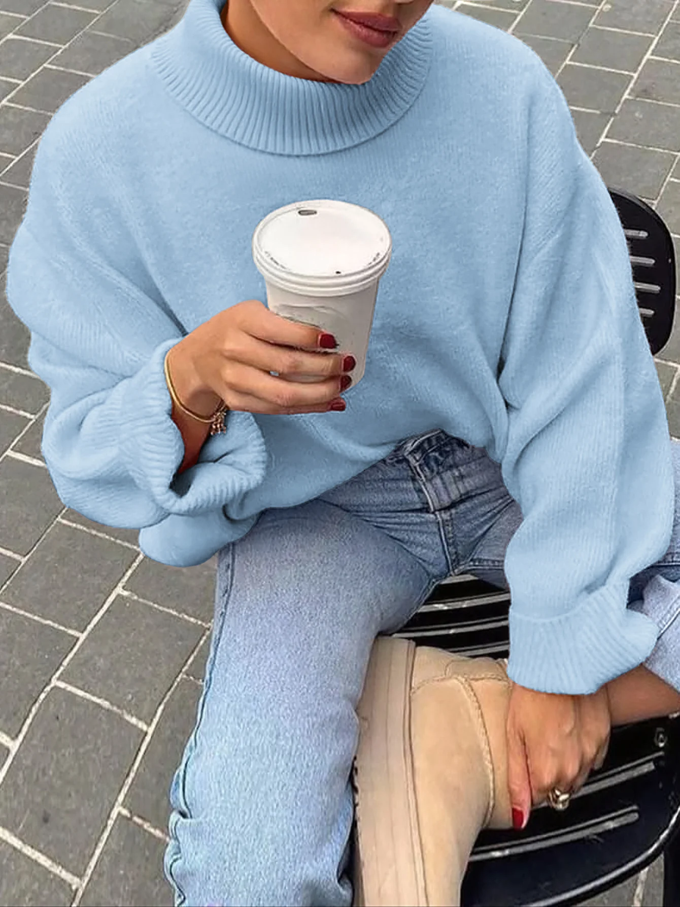 Sweet Crew Neck Pullover Sweater Winter Fashion Loose - Image 9