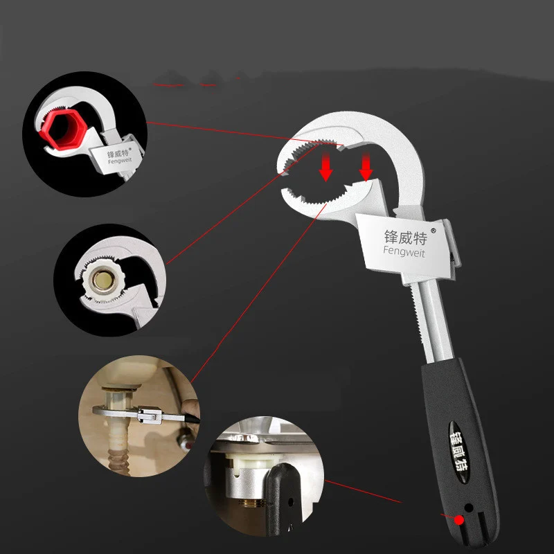 Bathroom Adjustable Wrench Plumbing Repair Tool Set - Image 3