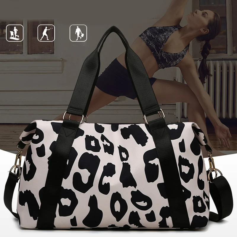 Women Travel Duffel Bag Cow Pattern Handbag Fitness - Image 7