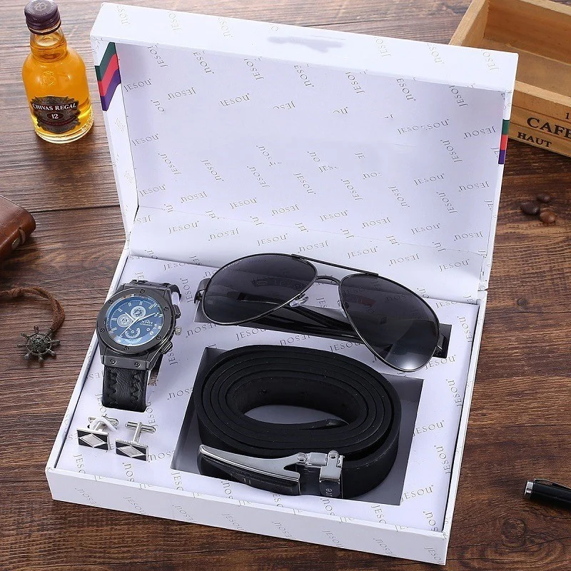 Business Belt Wallet Wrist Watch Pen Gift Box Set for - Image 2
